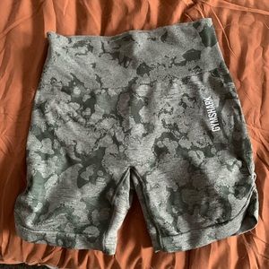 gymshark animal camo green shorts